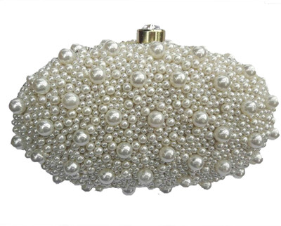 

The Indian Handicraft Store Party White Clutch