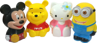 

Shopkooky Mixed Cartoon Shaped Piggi Bank / Money Bank Birthday Return Gift - Pack of 4 Coin Bank(Multicolor)