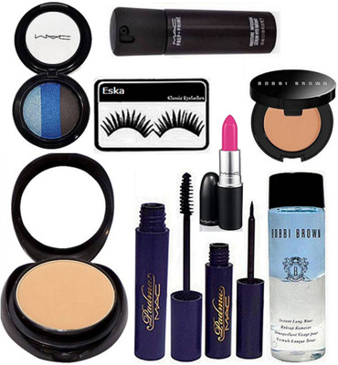 

Eska Eyelashes,Compaact, Mascara,Eyeliner,Candy Yum-yum Lipstick, Eyeshadow, Face Serum & Liquid Makeup Remover, Concealer(Set of 9)