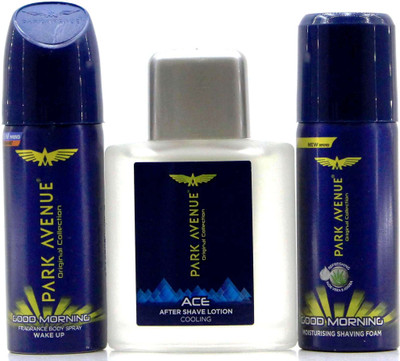

Park Avenue Good Morning Deo Shots, Ace After Shave Lotion & Good Morning Shaving Foam(Set of 3)