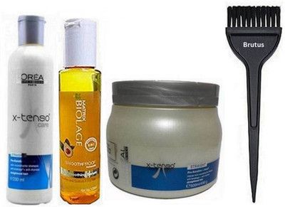 

brutus Hair Brush With Loreal Professional Paris X-tenso Shampoo,Hairspa&Matrix Biolage Hair Serum(Set of 4)