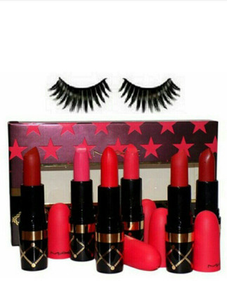 

BB MAC combo lipstick set of 6 & eye lashes(Set of 2)