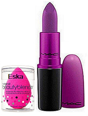 

Eska Sponge Puff & Mac Matte Finish Lipstick(Set of 2)