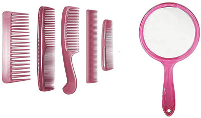 

BOXO Combo Of Stylish Hair Comb Set With Mirror(Set of 6)