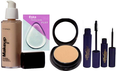 

Eska Silicon Puff, Makeup Pro Longwear Foundation,Compaact, Mascara,Eyeliner(Set of 5)