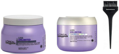 

comminors of hair brush & Liss unlimited Kerotin Complex Hair Spa 490 Gm & Masque 200ml (set of 3)(Set of 3)