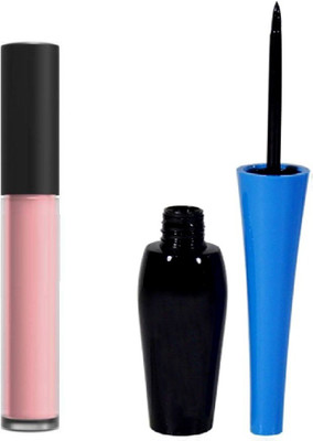 

Vedy Matte Lipstick, Shade (6 ml,Light Pink) (pink) With black Eyeliner(Set of 2)