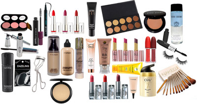 

Dazzling BB Cream & BB Cream & 10 Shade Concealer Palette & 9 To 5 3 Lipstick & Sun Expert Cream & Selet Cover-Up & Cream & Gaimbattista vali Gloss 2 & Blusher & Remover & Mascara & Eyelashes & Brush & Enrich 3 Lipstickc(Set of 35)