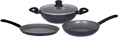 

Brilliant Diamond Rock 4psc Nonstick Induction Based Cookware Set Induction Bottom Cookware Set(Aluminium, 4 - Piece), Grey