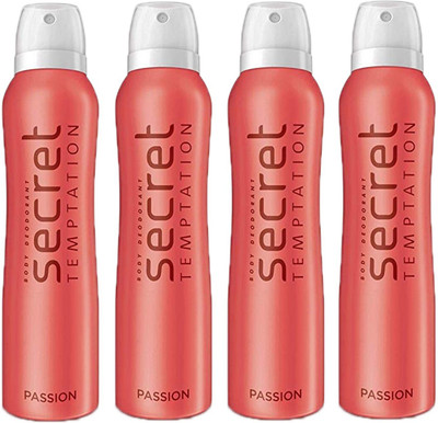

SECRET TEMPTATION PASSION DEODORANT 150ML 4 Pcs Deodorant Spray - For Women(150 ml, Pack of 4)
