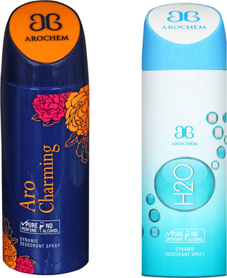 

Arochem DEODORANT SPRAY NO ALCOHOL PURE PERFUME BODY SPRAY Deodorant Spray - For Men & Women(200 ml, Pack of 2)