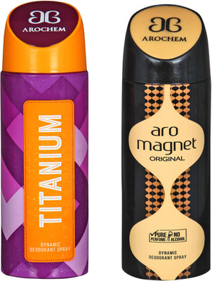 

Arochem A-17 DEODORANT SPRAY NO ALCOHOL PURE PERFUME DYNAMIC BODY SPRAY Deodorant Spray - For Men & Women(200 ml, Pack of 2)
