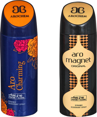 

Arochem A-8 DEODORANT SPRAY NO ALCOHOL PURE PERFUME DYNAMIC BODY SPRAY Deodorant Spray - For Men & Women(200 ml, Pack of 2)