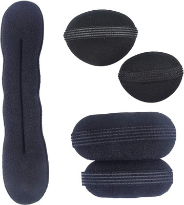 

INAAYA Women Hair Acccesssories Combo Of Banana Donut+ Hair Base and Hair Base With Clip | hair Styling tools accessories for bridal Girls Hair Accessory Set(Black)