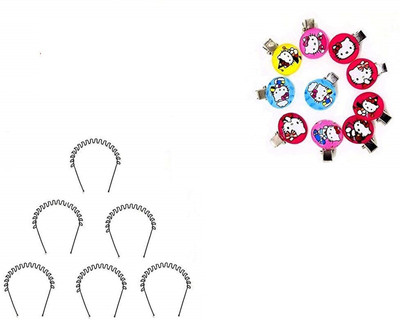 

BOXO Party Wear And Casual Use Combo Hair Accessories Zig Zag Hair Band And Hair Clips For Stylish Kids, Multicolor Hair Accessory Set(Multicolor)