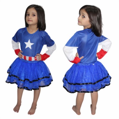 KAKU FANCY DRESSES Captain America Girl Kids Costume Wear