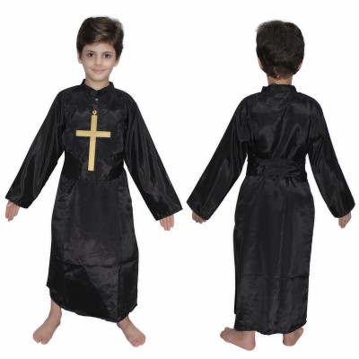 KAKU FANCY DRESSES Priest/Jesus, Catholic Costume -Black, 5-6 Years, For Boys Kids Costume Wear