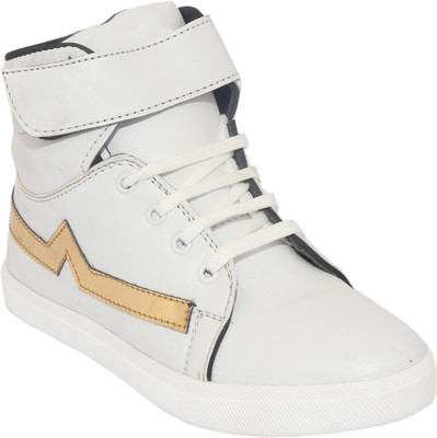 

CLS Boys & Girls Velcro Sneakers(White, White;gold