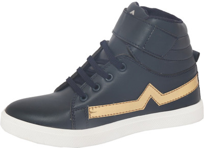 

CLS Boys & Girls Velcro Sneakers(Blue, Blue;gold
