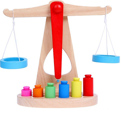 

Civil Wooden Toy Baby Kids Educational Toys Balance Beam Scale Early Education Learning Toys With 6 colorful Weights (Multicolor)(Multicolor)
