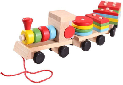 

Civil rag Three Digital Small Wooden Train Best Educational Set of Trains with Fun and Colorful and Geometric Figures Stacking Train (Multicolor)(Multicolor)