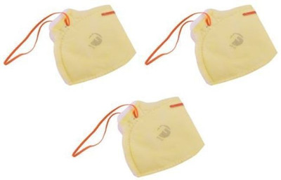 

Midas Original Safety Face Mask Non-Woven Flat Fold-Yellow (Pack of 3 ) FF11 Mask