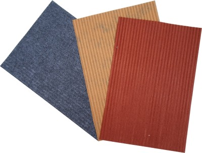 Hot Dealzz Microfiber Door Mat(Blue, Orange, Beige, Medium, Pack of 3)