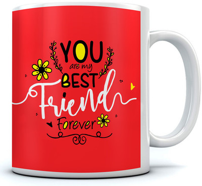 

RAMPOSH CoffeeMug/You Are Best Friend /Friendship Quote/ Gift For Birthday/ Gift For Friend/ Gift For Love Ones Random Design Ceramic Mug(350 ml), Multicolor