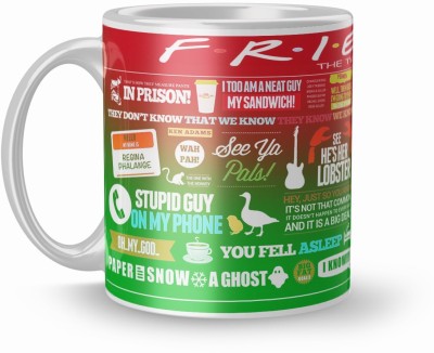 Earnam Friends Tv Series Infographic Coffee - Friends Coffee - Cute, Love Gift for Friends Brother Sister Boyfriend Girlfriend (Multi-1) Ceramic Coffee Mug(350 ml)