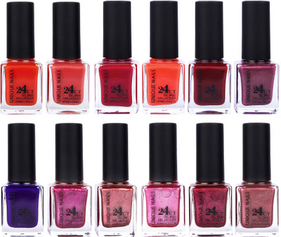 

Unique Nails Rich Color Gel Base Nail Polish combo 7564 multicolor(Pack of 12)