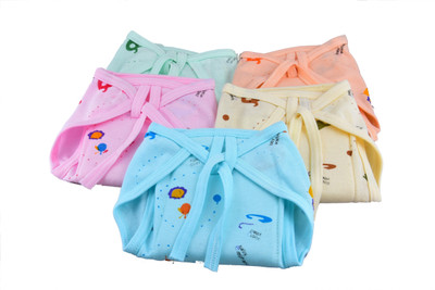 

durja New Born Baby Cotton Hosiery Padded Premium Quality U Shape Nappies, Langot Washable Reusable Cotton Diaper Nappy Baby Cozy Wear Pack of 5 pcs (6-12 Months, Blue;cream;green;peach;pink