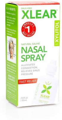

Xlear Xylitol and Saline Nasal Spray - 0.75fl oz Metered Dose Manual Nasal Aspirator(Transparent)