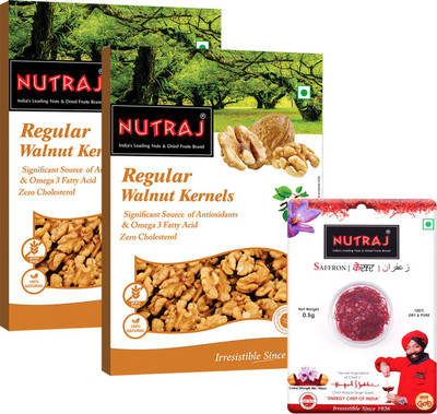 

Nutraj Regular Walnut Kernels 500g & ( 0.5g Saffron ) Free(500 g, Box)