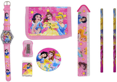 

Confidence Combo Of 2 Pencil Box With Stationary Item For Kids School Use, Best Return Gift Item For Girls, Pink Art Polyester Pencil Box(Set of 9, Pink)
