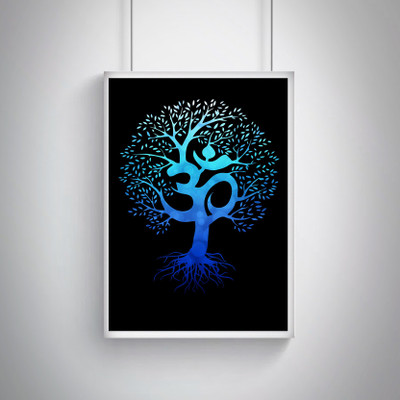 Cool, Trendy, Quirky Posters "Om tree design" Add some quirkiness to your walls Rolled Posters Frame not Included (12 x 18 IN) Fine Art Print(18 inch X 12 inch, Rolled)
