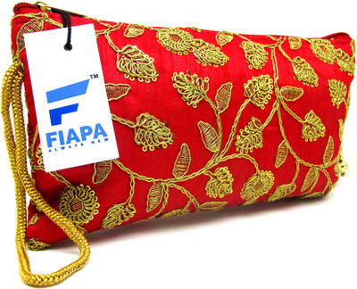 

Fiapa Designer Pouch for Girls & Women Pouch(Maroon, Gold), Gold;maroon