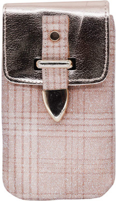 

Bagaholics Ethnic Saree Clutch Leather Mobile Pouch Phone Cover With Waist Clip Ladies Purse Gift For Women Mobile Pouch(Beige)
