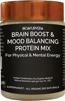 

BioAyurveda BRAIN BOOST & MOOD BALANCING PROTEIN MIX 400 g Protein Blends(400 g, Unflavored)