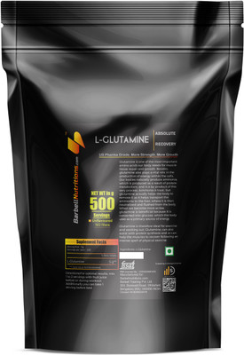 

Barbell Nutritions.com L-Glutamine - Ultra Pure - Concentrated Glutamine(500 g, Unflavored-Zero Fillers)