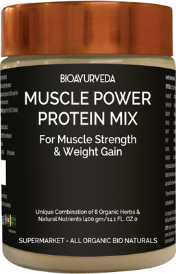 

BioAyurveda MUSCLE POWER PROTEIN MIX 400 g Protein Blends(400 g, Unflavored)