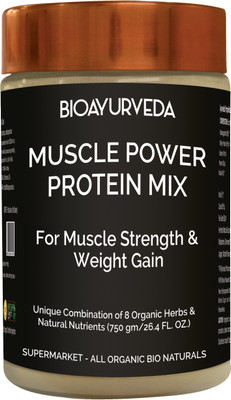 

BioAyurveda MUSCLE POWER PROTEIN MIX 750 g Protein Blends(750 g, Unflavored)
