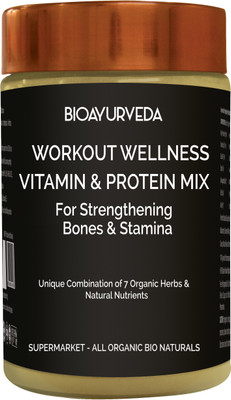 

BioAyurveda WORKOUT WELLNESS VITAMIN & Protein Mix 750 g Protein Blends(750 g, Unflavored)