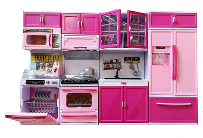 

Happy GiftMart Phantasy Dream House Kitchen Set Kids Luxury Battery Operated Kitchen Super Set Toy with Light and Sound Kitchen Set
