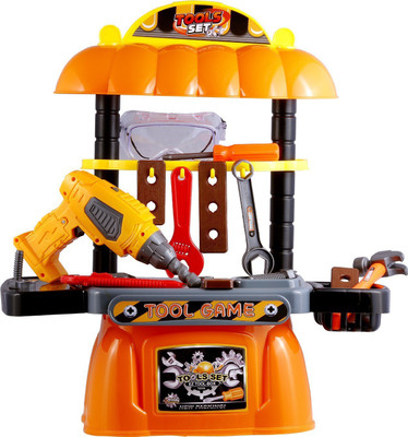 

ToyzIsland Exclusive High Quality DIY TOOL SET WITH TWO WAY ROTATION DRILL 31 PCS WORK BENCH 46X50X30CM