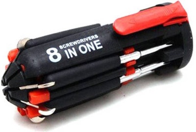VEHITH WORLD 8 in 1 Multifunctional Screwdriver set with Led torch Combination Screwdriver Set(Pack of 1)