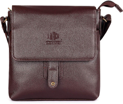 

The Clownfish Men & Women Casual Brown Leatherette Sling Bag