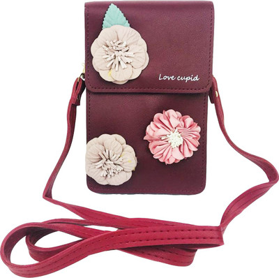 

Lelys Women Casual Maroon PU Sling Bag