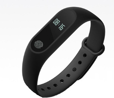 FANOSONS M2 Heart Rate & BP Monitor Smartband(Black Strap, Size : Free Size)
