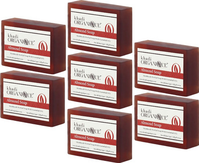 

KHADI ORGANIQUE HANDMADE ALMOND SOAP WITH ESSENTIAL OIL - 875 GM PACK OF 7(875 g, Pack of 7)