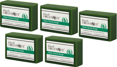 

KHADI ORGANIQUE HANDMADE PURE NEEM SOAP WITH ESSENTIAL OIL 625 GM PACK OF 5(625 g, Pack of 5)